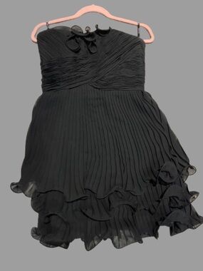 Phoebe Black ruffled mini dress - size 8